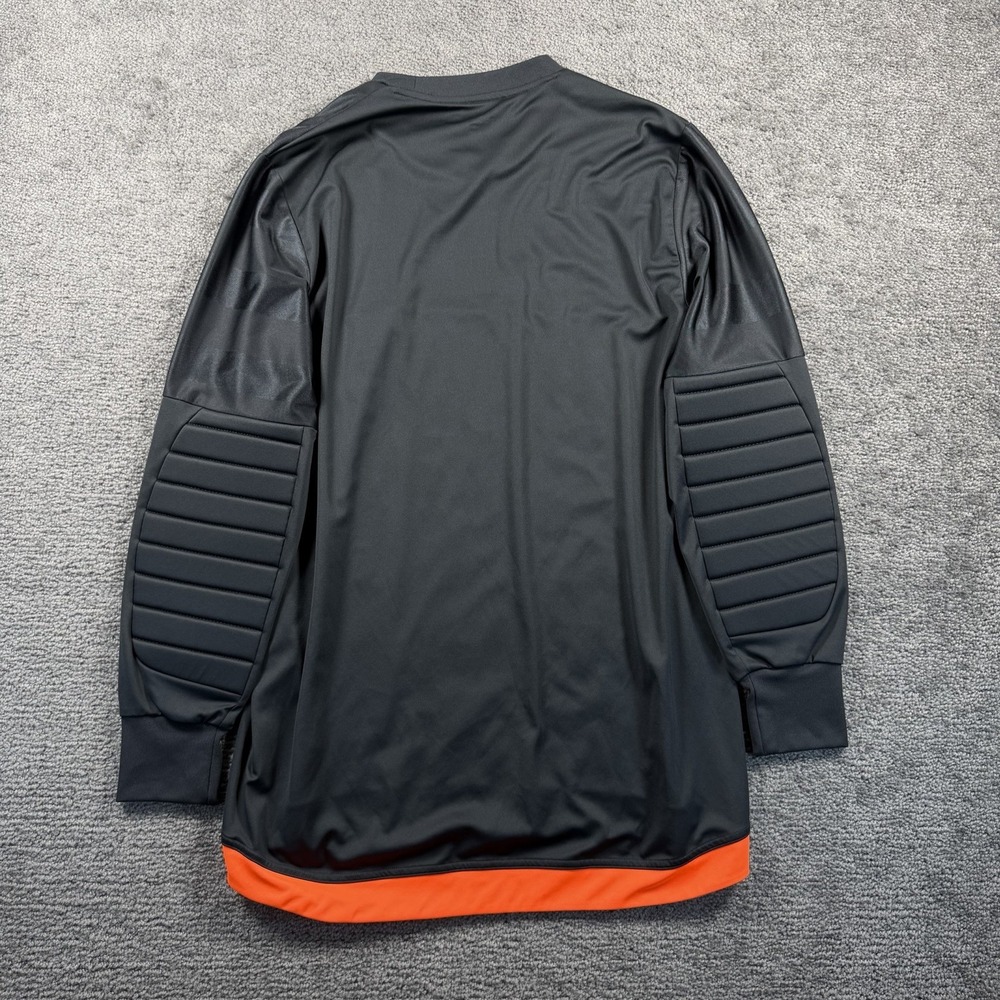 Adidas Climalite Goalkeeper Jersey Mens Large Black Orange Padded Elbows L/S - Picture 2 of 10
